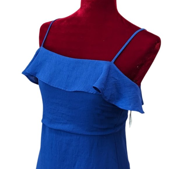 Altar'd State Women Monroe Sleeveless Ruffle Royal Blue Mini Dress SZ Medium NWT - Picture 7 of 14